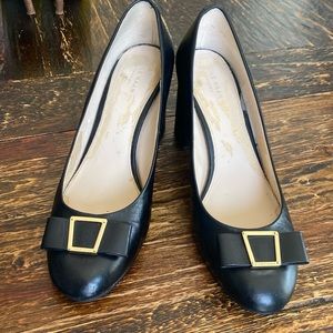 Cole Haan Emory Bow Pump Black Leather 3 inch Pumps